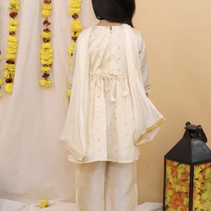 Girls Resham Riwaaz - Beige - Image 3