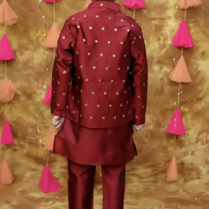 Boys Resham Riwaaz - Maroon - Image 6