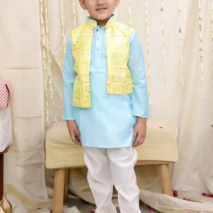 Boys Festive Fit - Yellow & Blue - Image 1