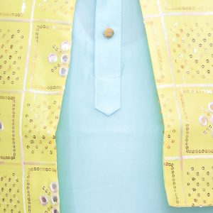 Boys Festive Fit - Yellow & Blue - Image 4