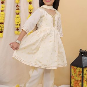 Girls Resham Riwaaz - Beige - Image 5