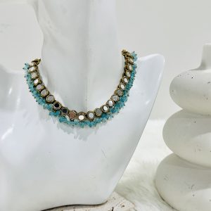 Noor Mirror Necklace - Light Blue - Image 1