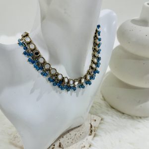 Noor Mirror Necklace - Blue - Image 2